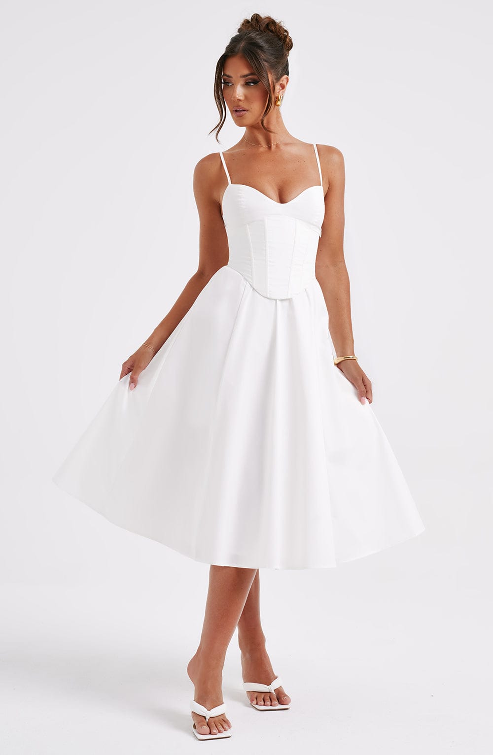 MAILEEN | Elegant Midi Dress in Corset Style