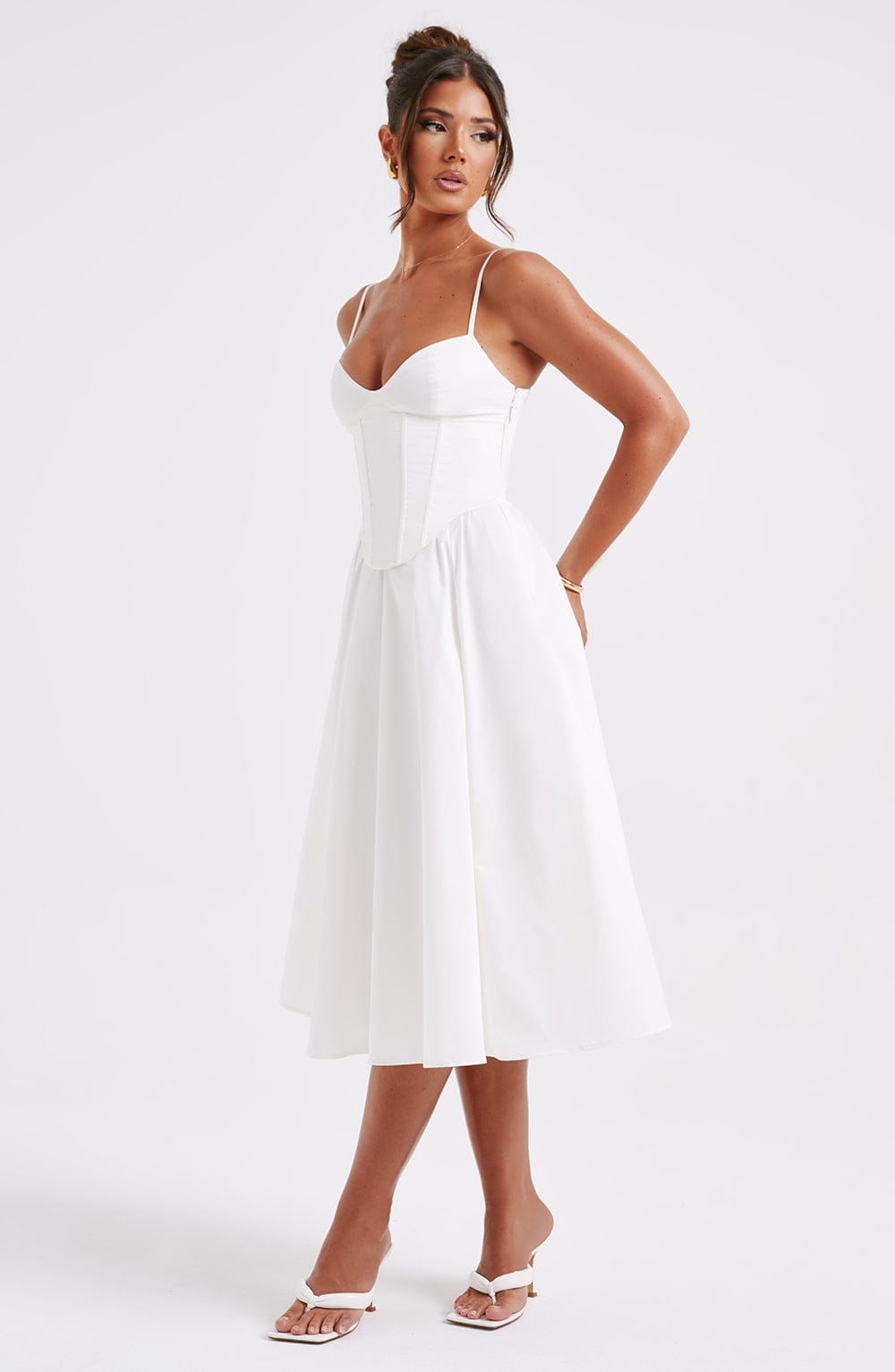 MAILEEN | Elegant Midi Dress in Corset Style