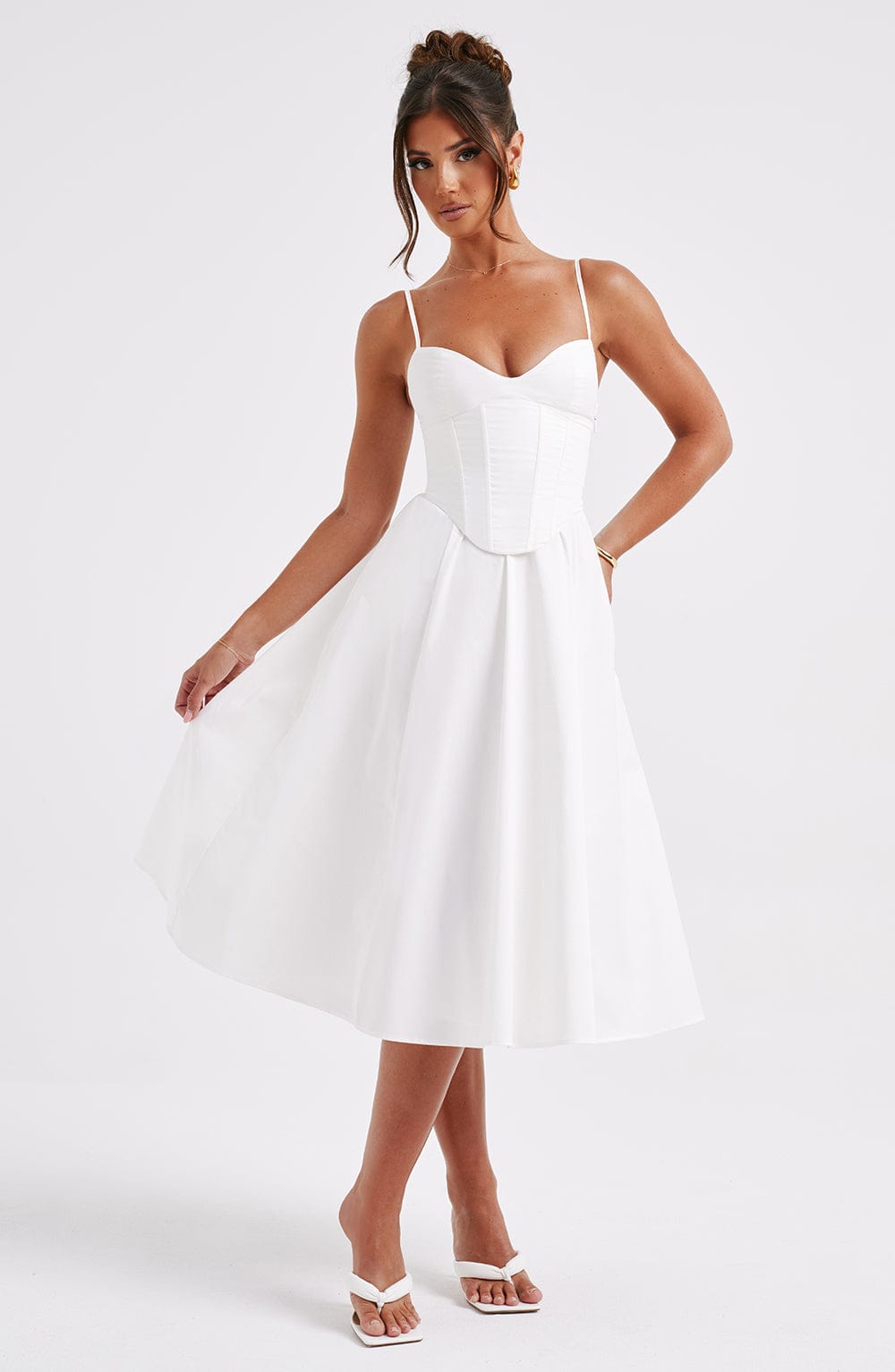 MAILEEN | Elegant Midi Dress in Corset Style