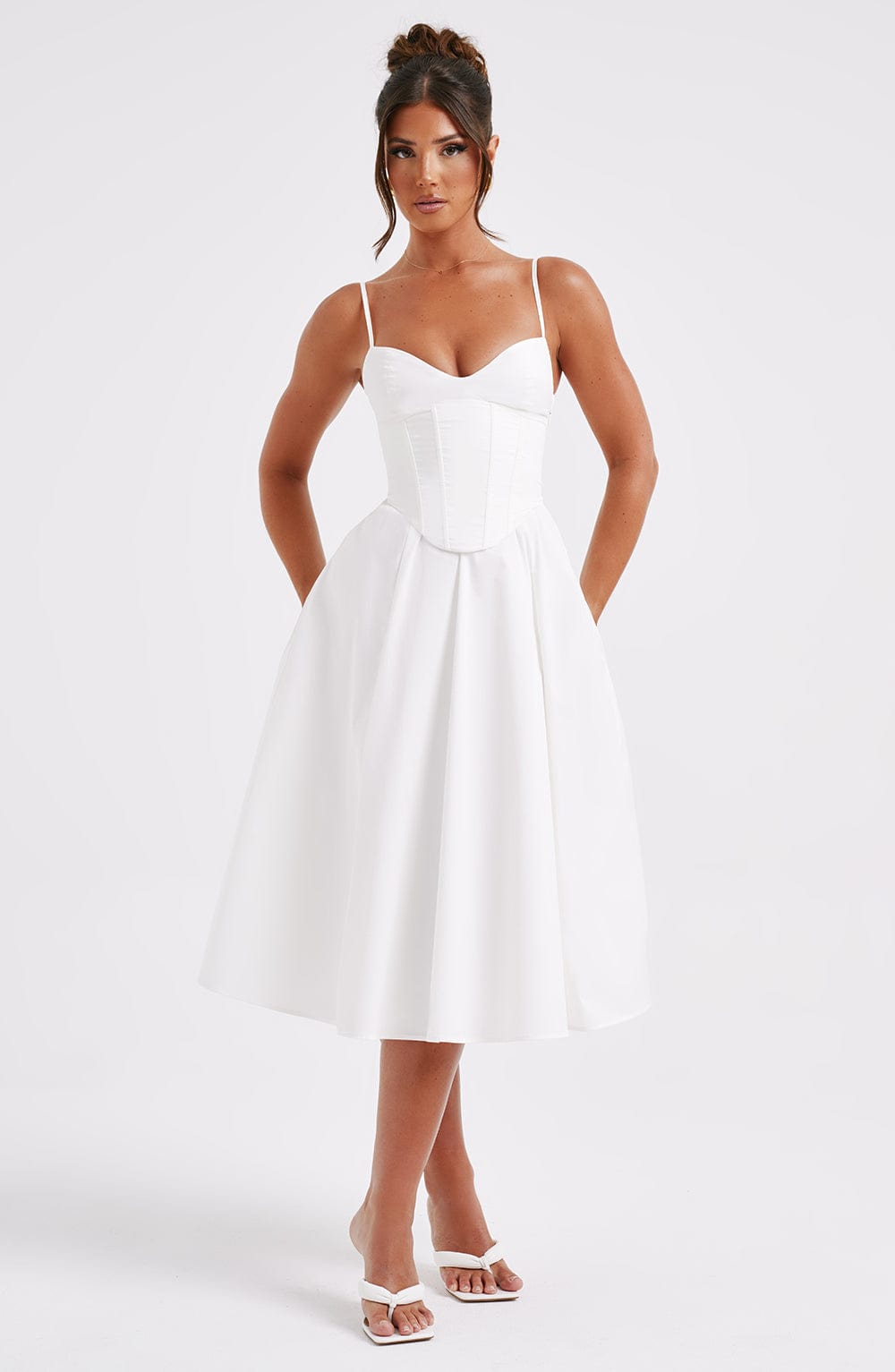 MAILEEN | Elegant Midi Dress in Corset Style