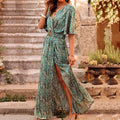 Ladies' Maxi Dress with Print and Wrap Look