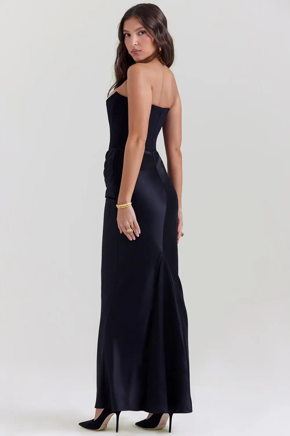Ladies Strapless Bodycon Midi Dress