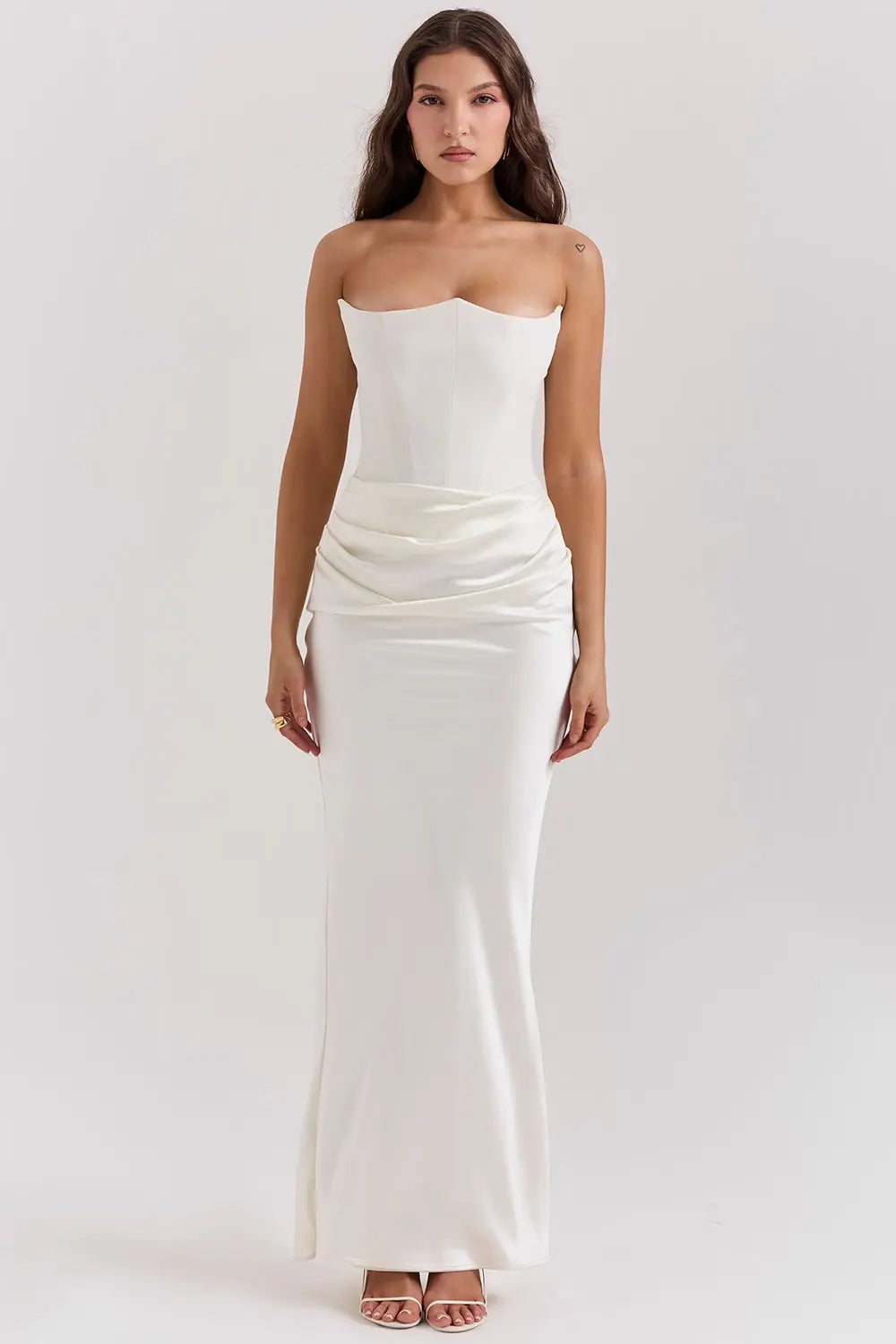 Ladies Strapless Bodycon Midi Dress