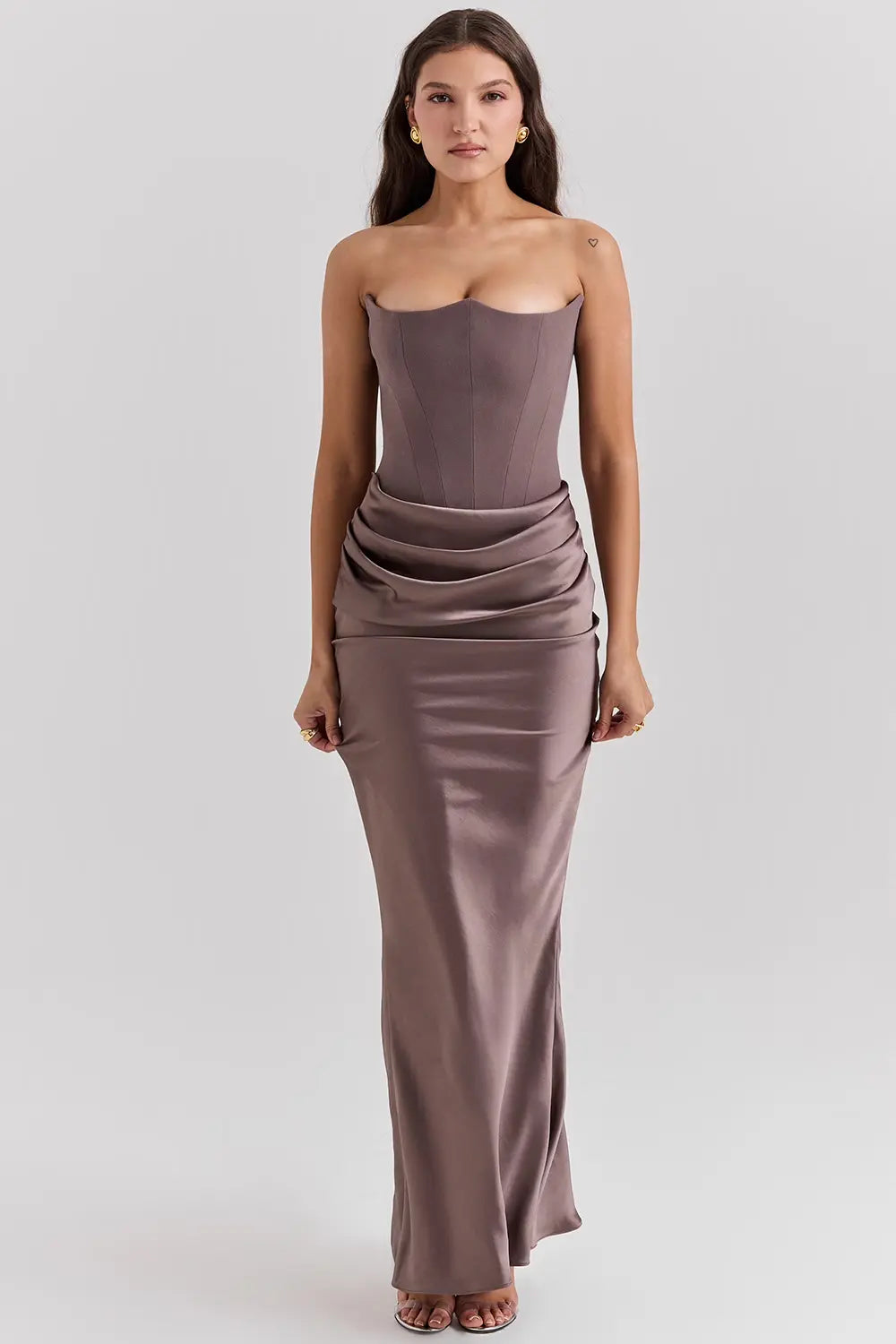 Ladies Strapless Bodycon Midi Dress