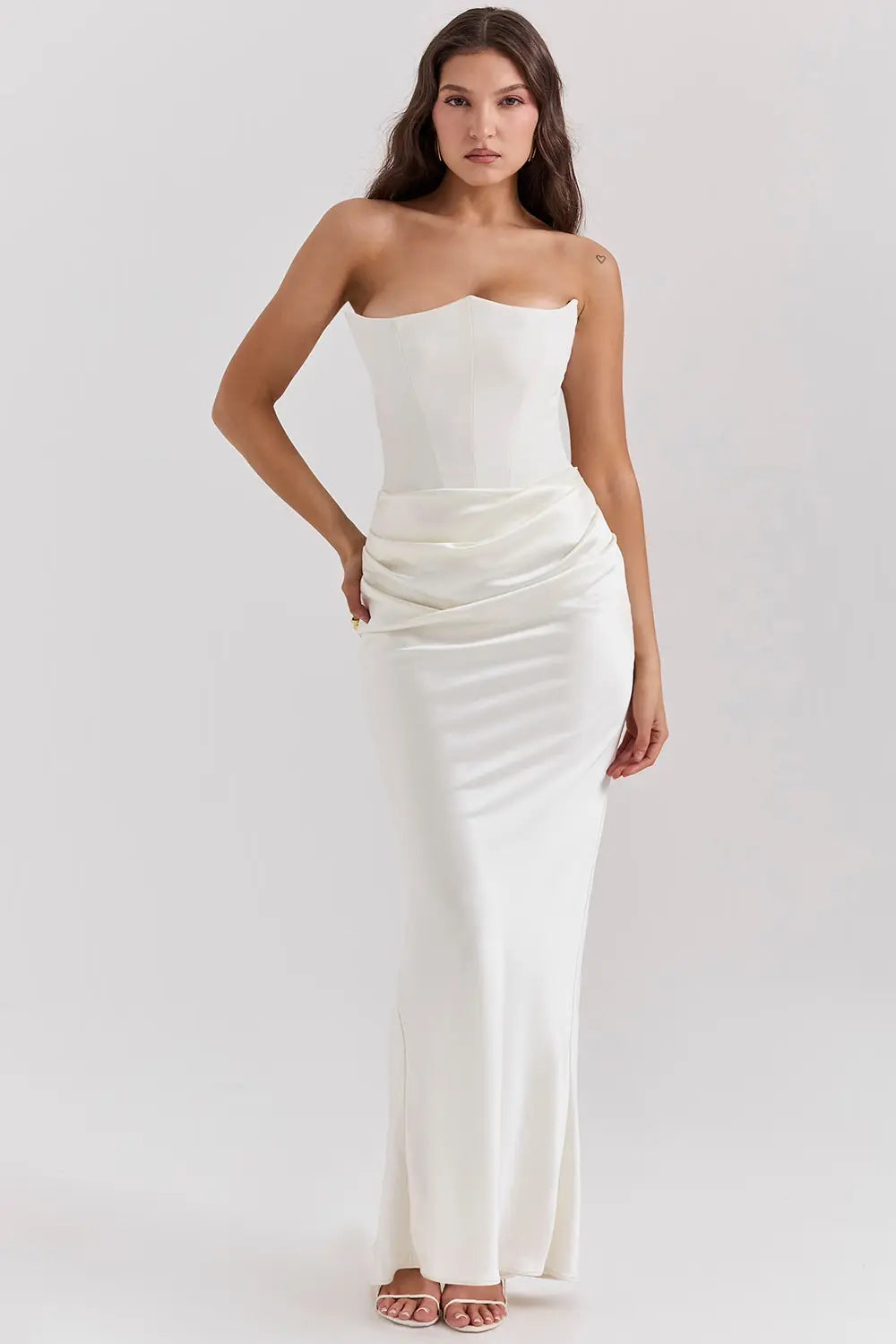 Ladies Strapless Bodycon Midi Dress