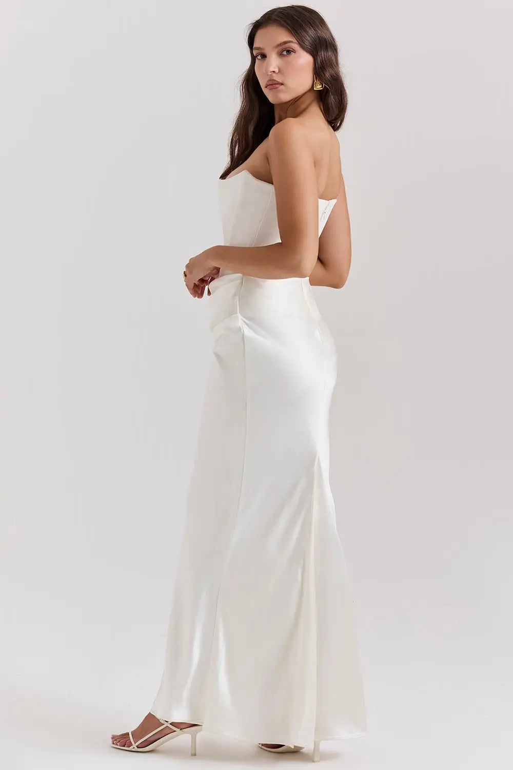 Ladies Strapless Bodycon Midi Dress