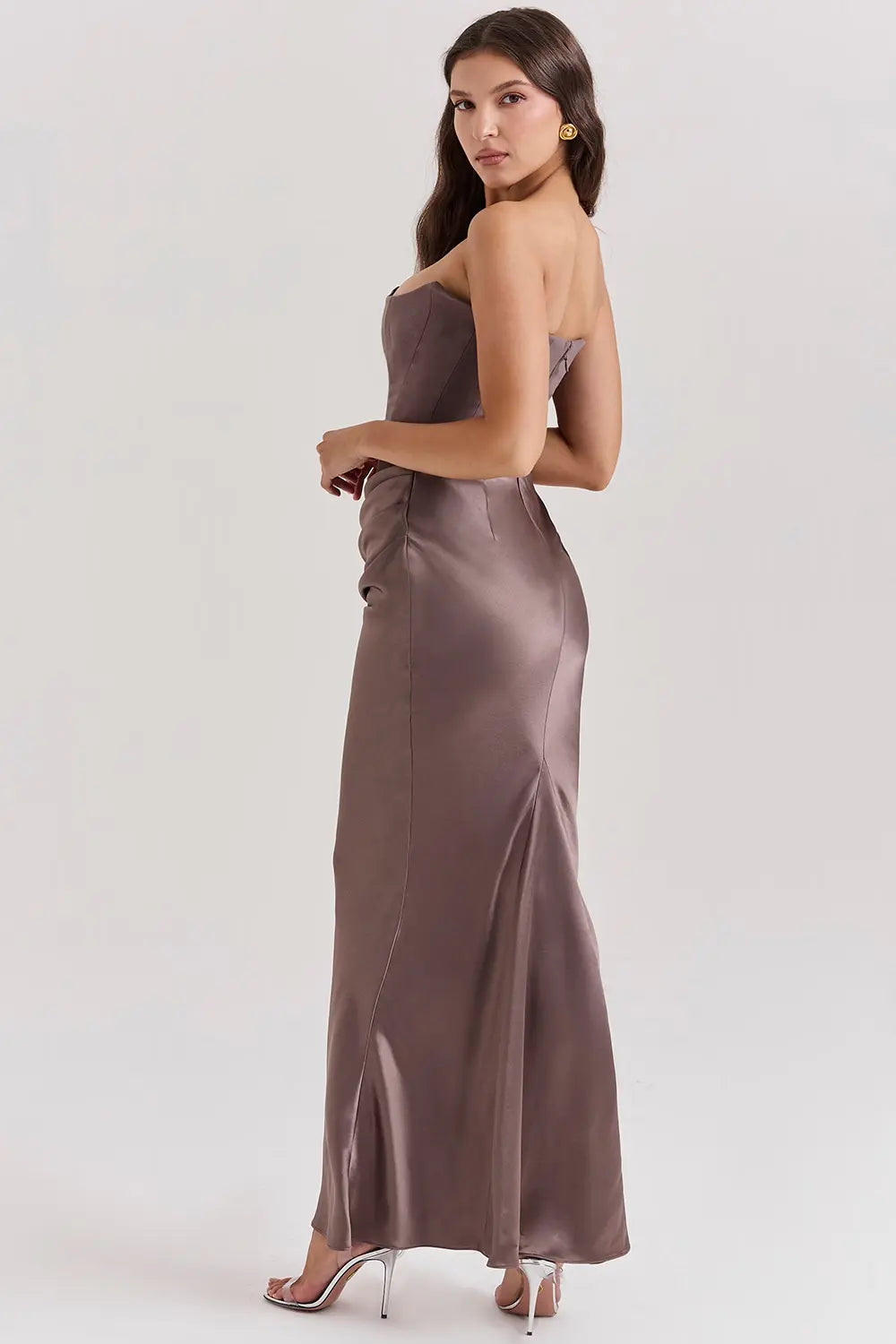Ladies Strapless Bodycon Midi Dress