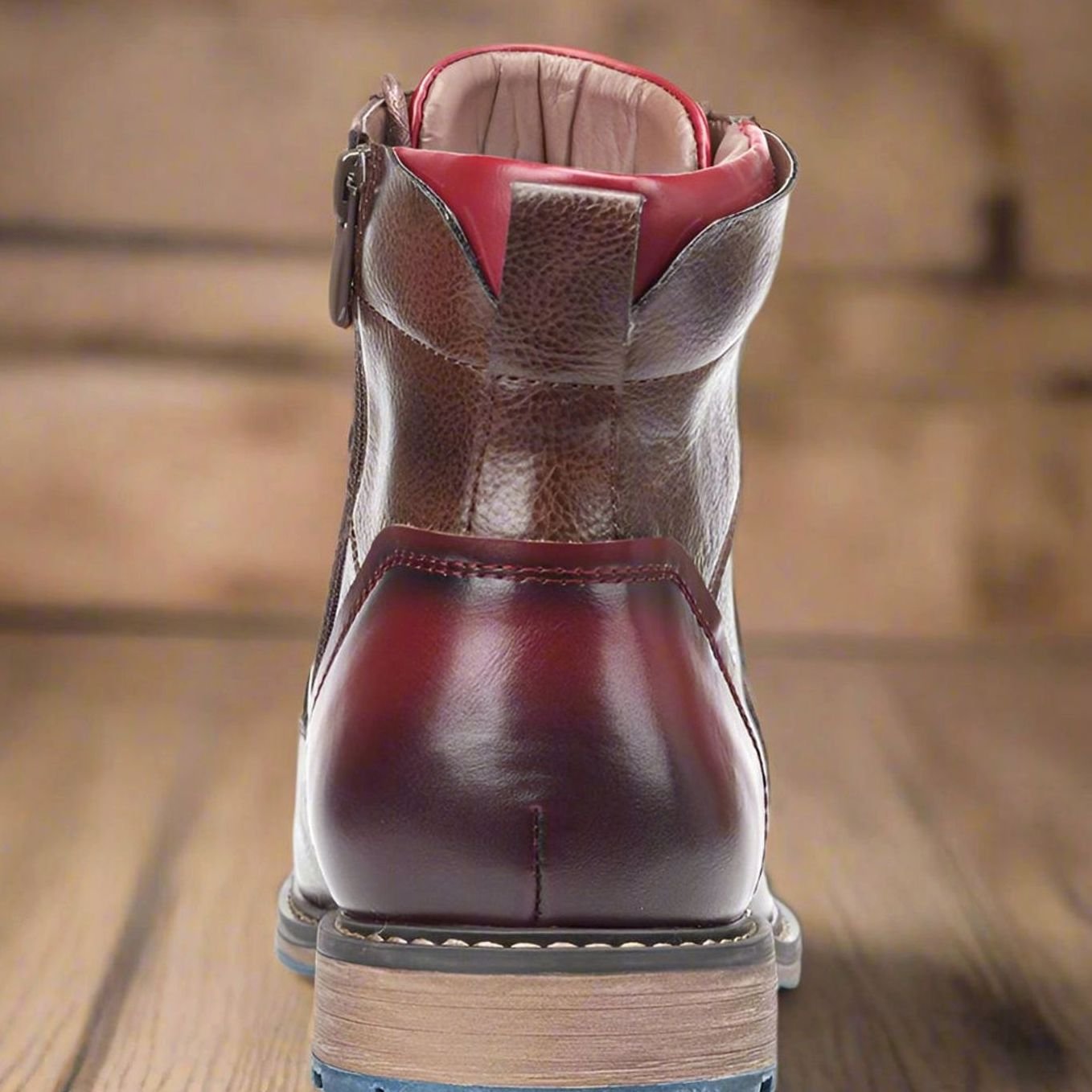 Elijah | Men's Classic Zip Lace-Up Cap-Toe Leather Ankle Boots