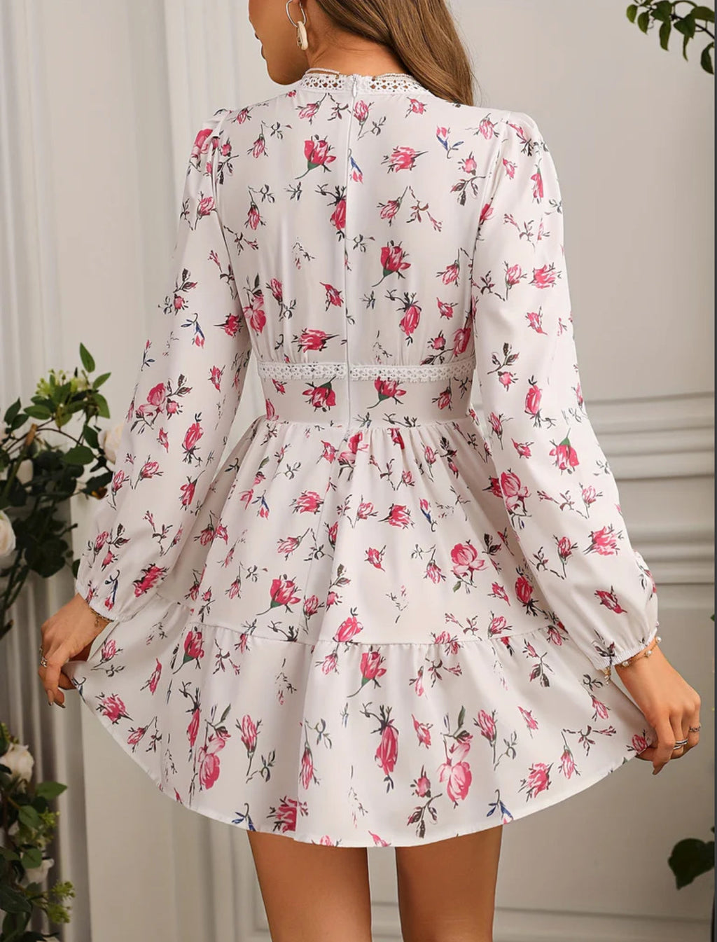 Ladies Floral Fit & Flare Mini Dress