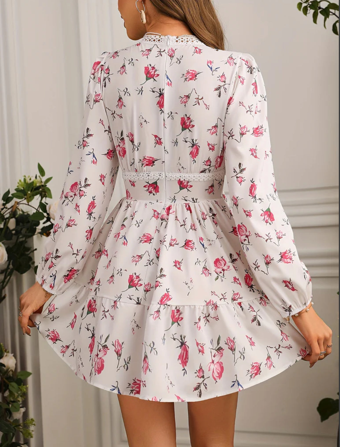 Ladies Floral Fit & Flare Mini Dress