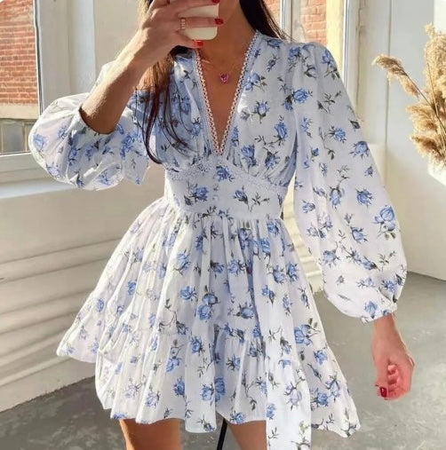 Ladies Floral Fit & Flare Mini Dress