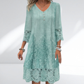 Women's V-Neck A-Line Midi Dress
