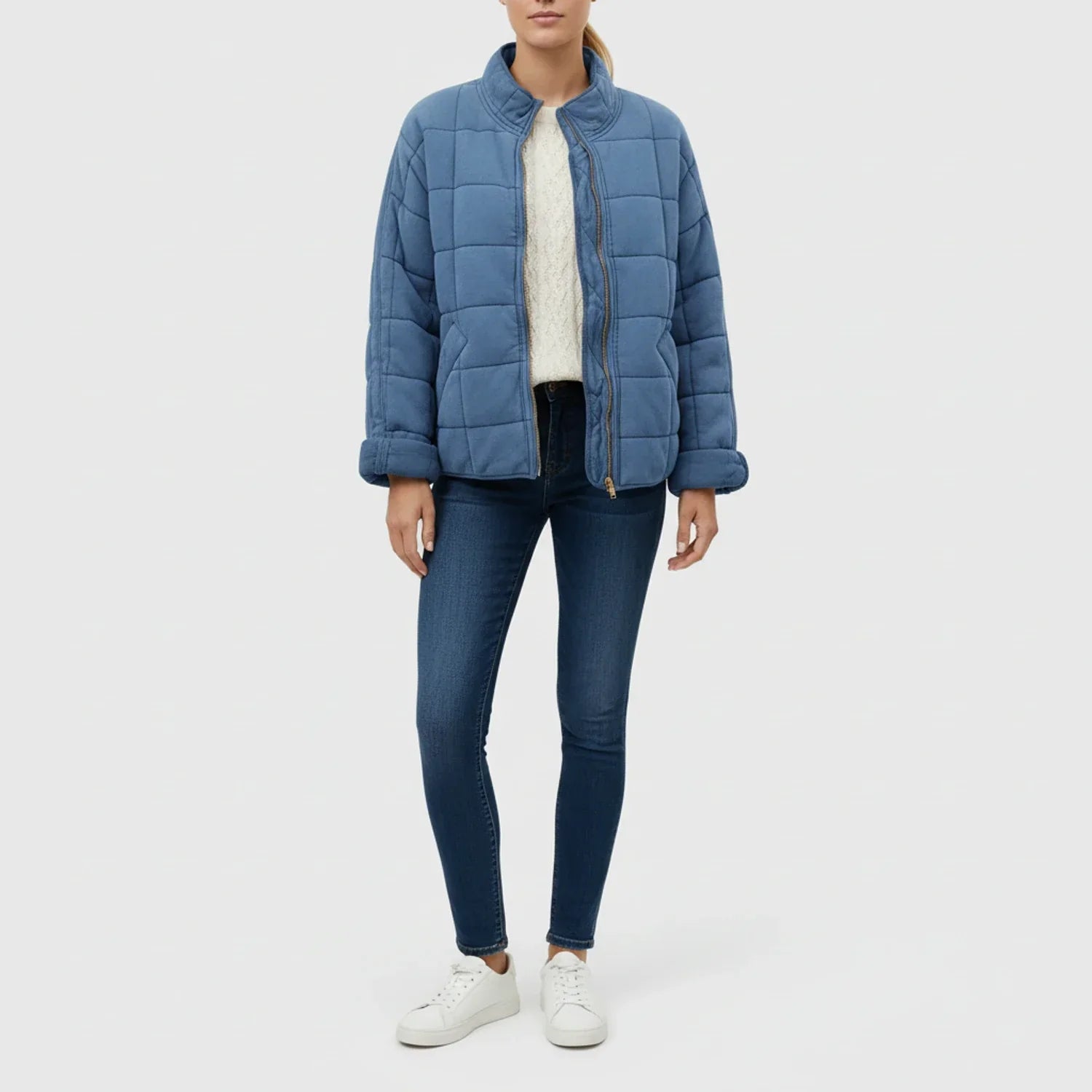 Ladies Quilted Bomber Jacket