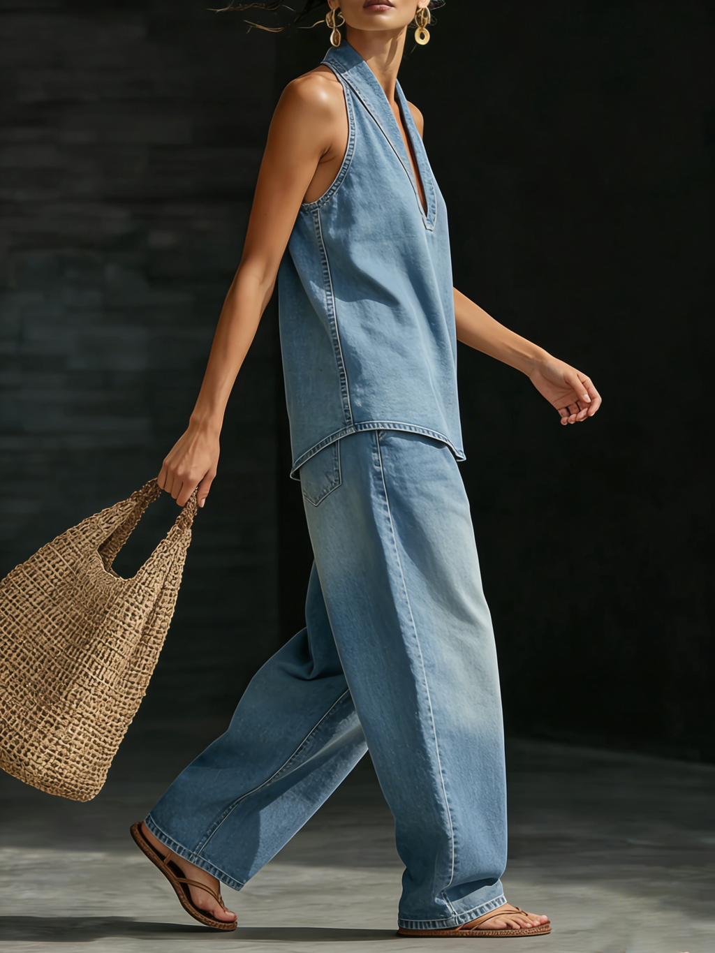 TWO-PIECE DENIM SET FOR WOMEN