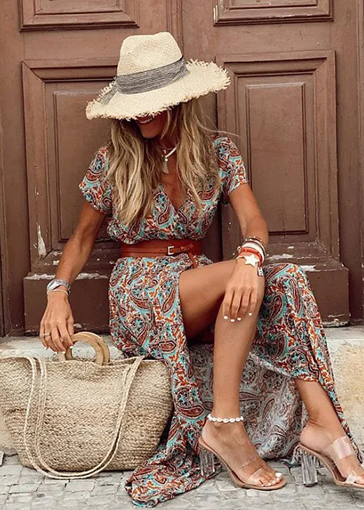 Ladies Floral Summer Maxi Dress