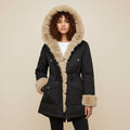 Women's Anorak Jacket with Faux Fur Trim and Hood