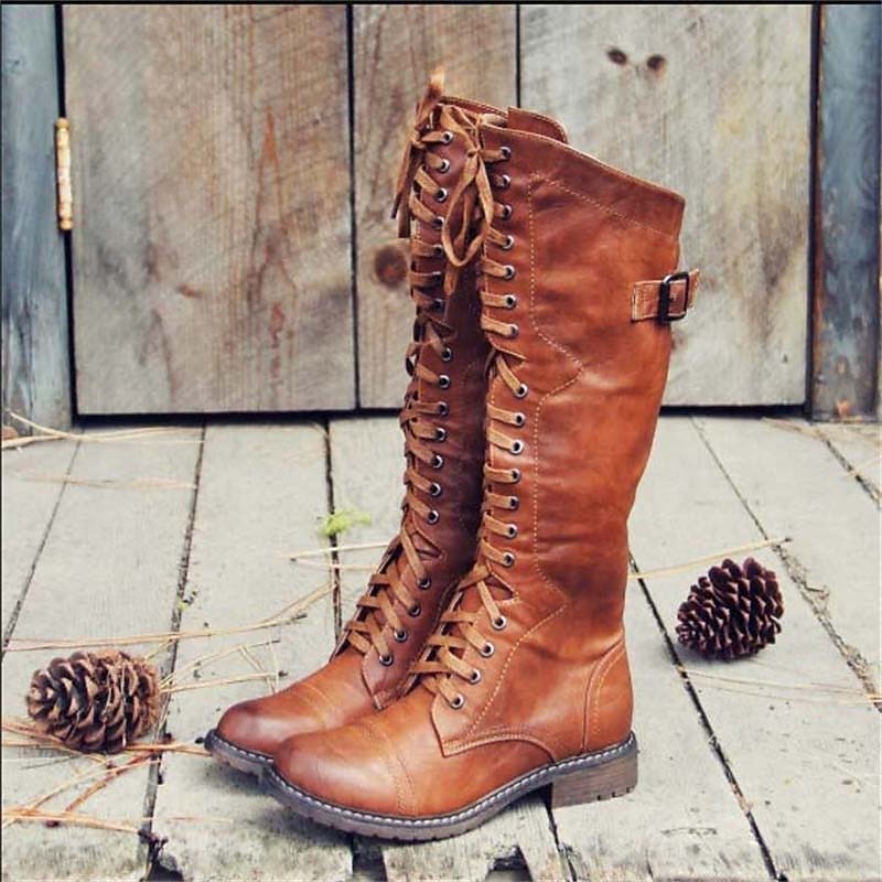 Lena | Women's High Lace-Up Riding Boots