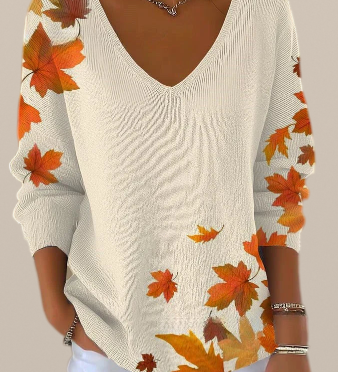 Rhiannon – Colourful V-Neck Jumper