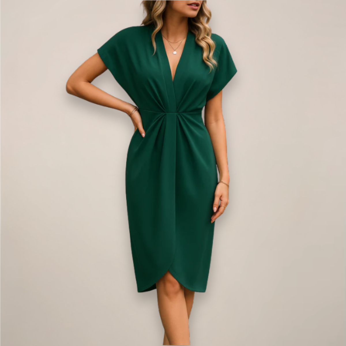 Women’s V-Neck Wrap Midi Dress