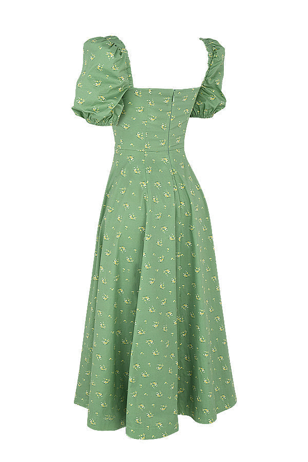 Aviana - Dress with Puff Sleeves Bloom