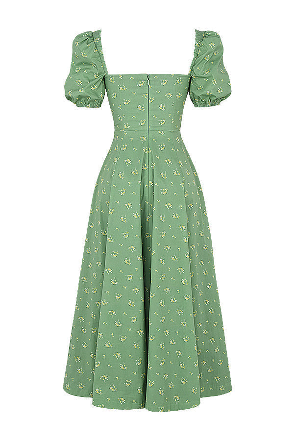Aviana - Dress with Puff Sleeves Bloom