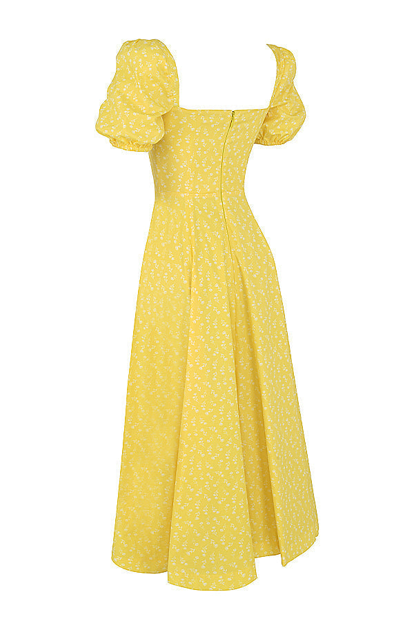 Aviana - Dress with Puff Sleeves Bloom