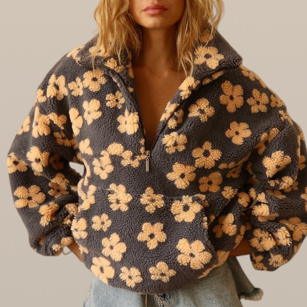 Sinead – Floral Polar-Fleece Jumper