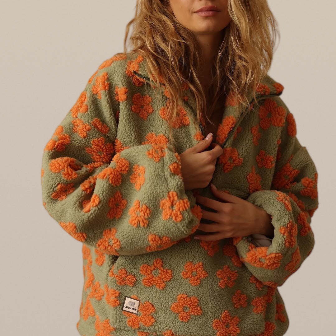 Sinead – Floral Polar-Fleece Jumper
