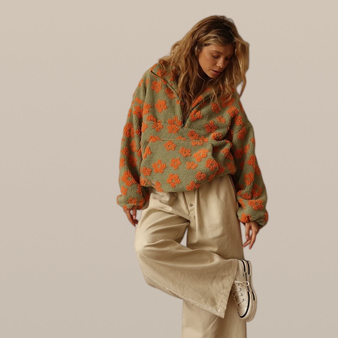 Sinead – Floral Polar-Fleece Jumper