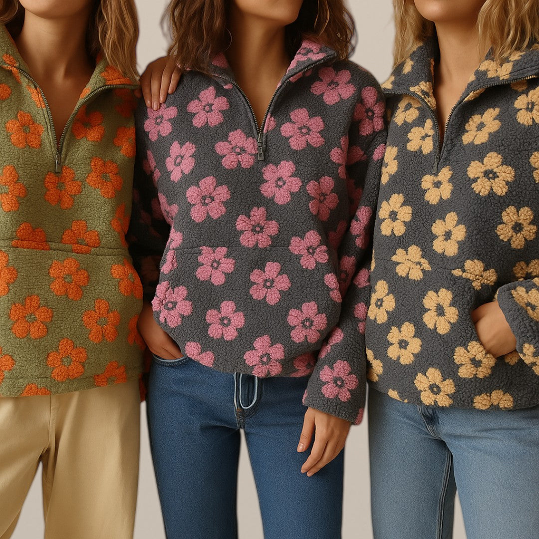 Sinead – Floral Polar-Fleece Jumper