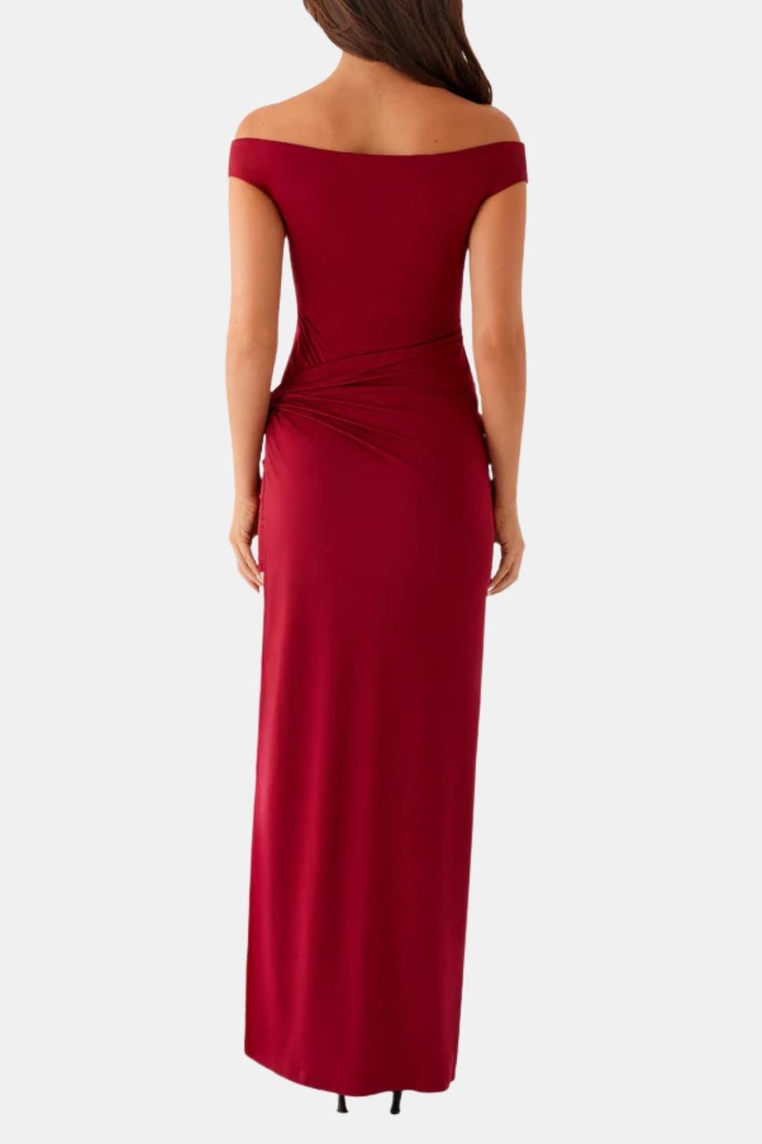 Ladies' Maxi Dress with Split and Off-Shoulder
