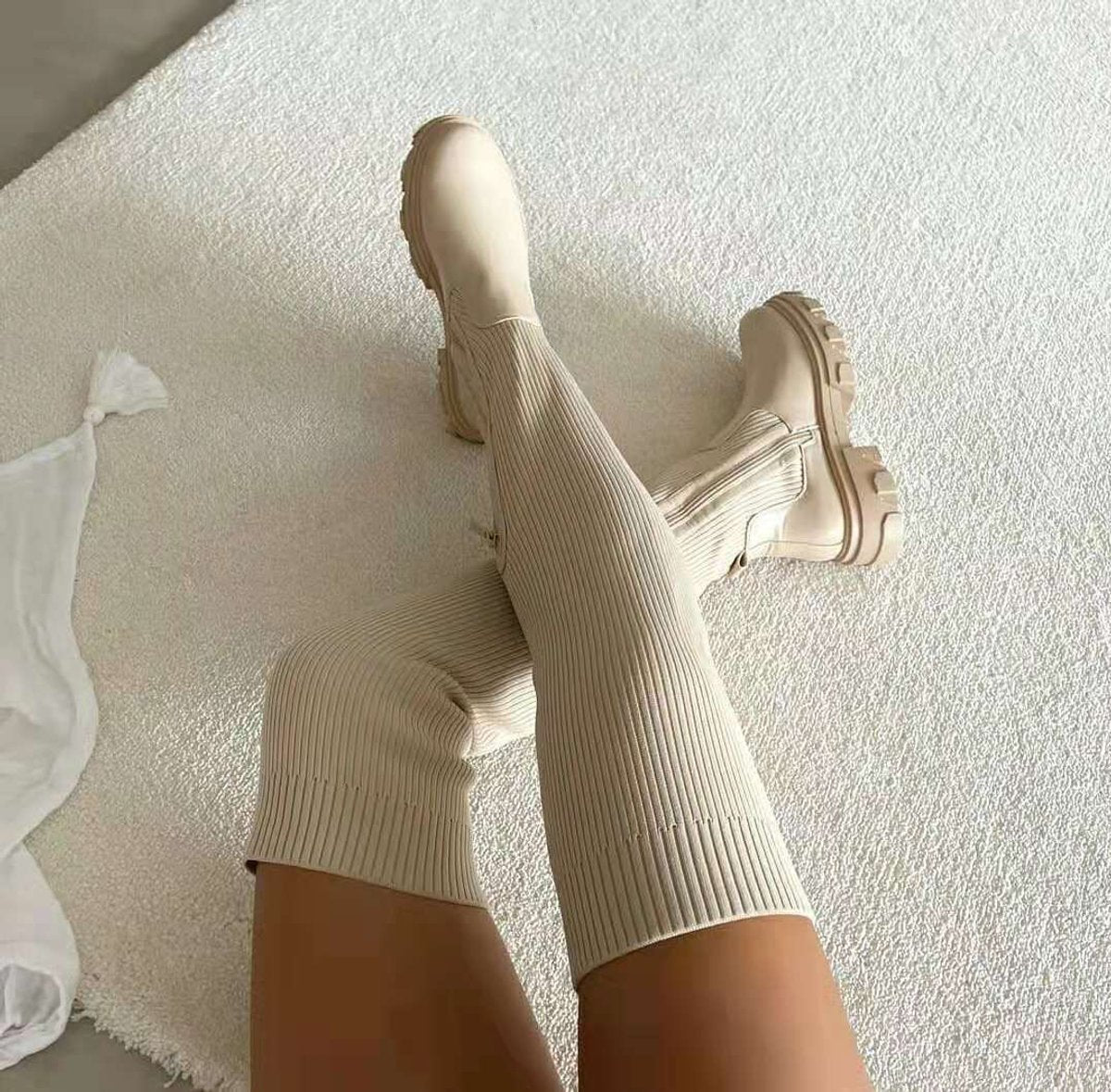 Elfriede | Ladies Over-the-Knee Platform Stretch Thigh-High Boots