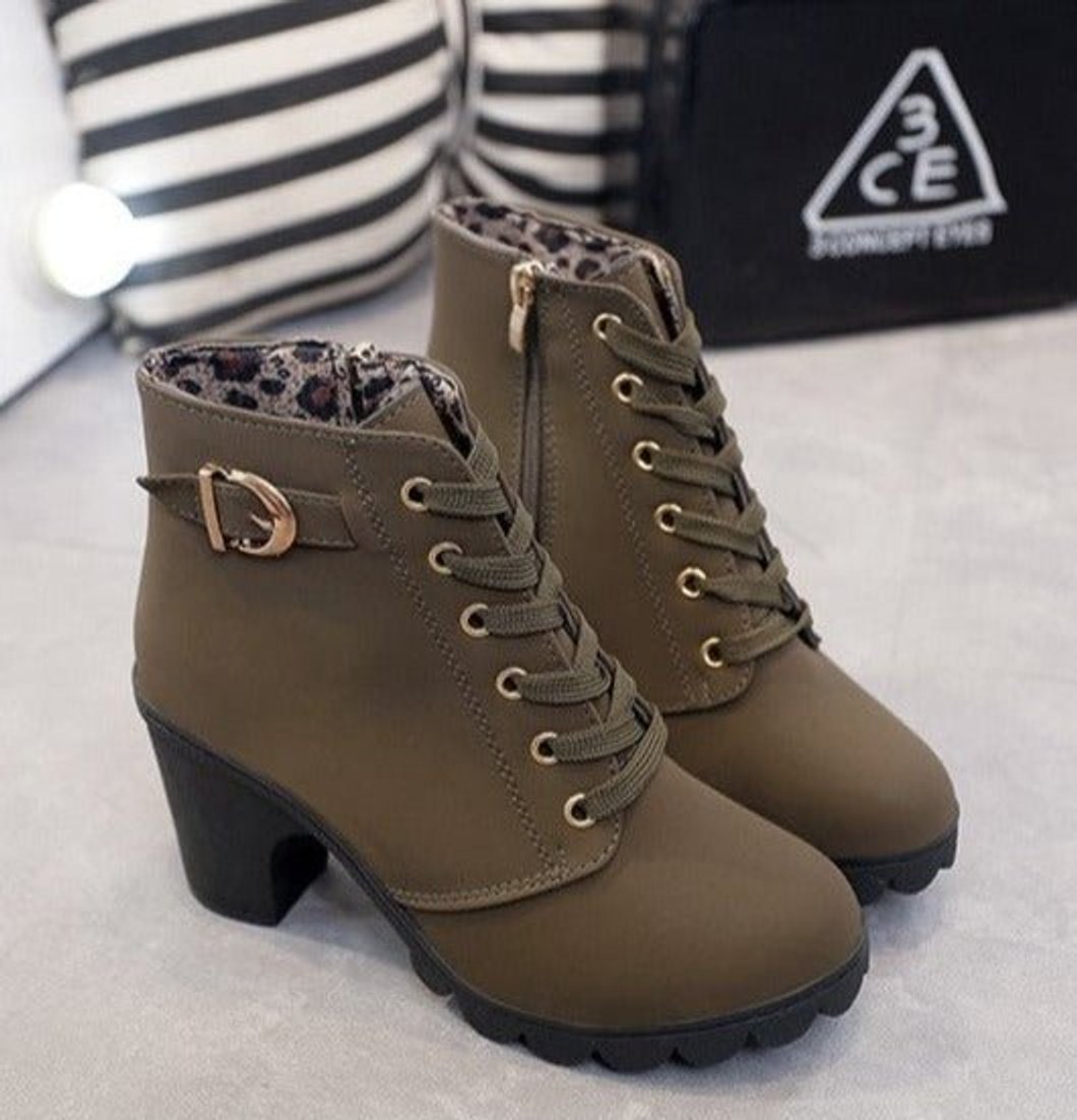 Nora | Women's Ankle Boots with Block Heel in Suede Look