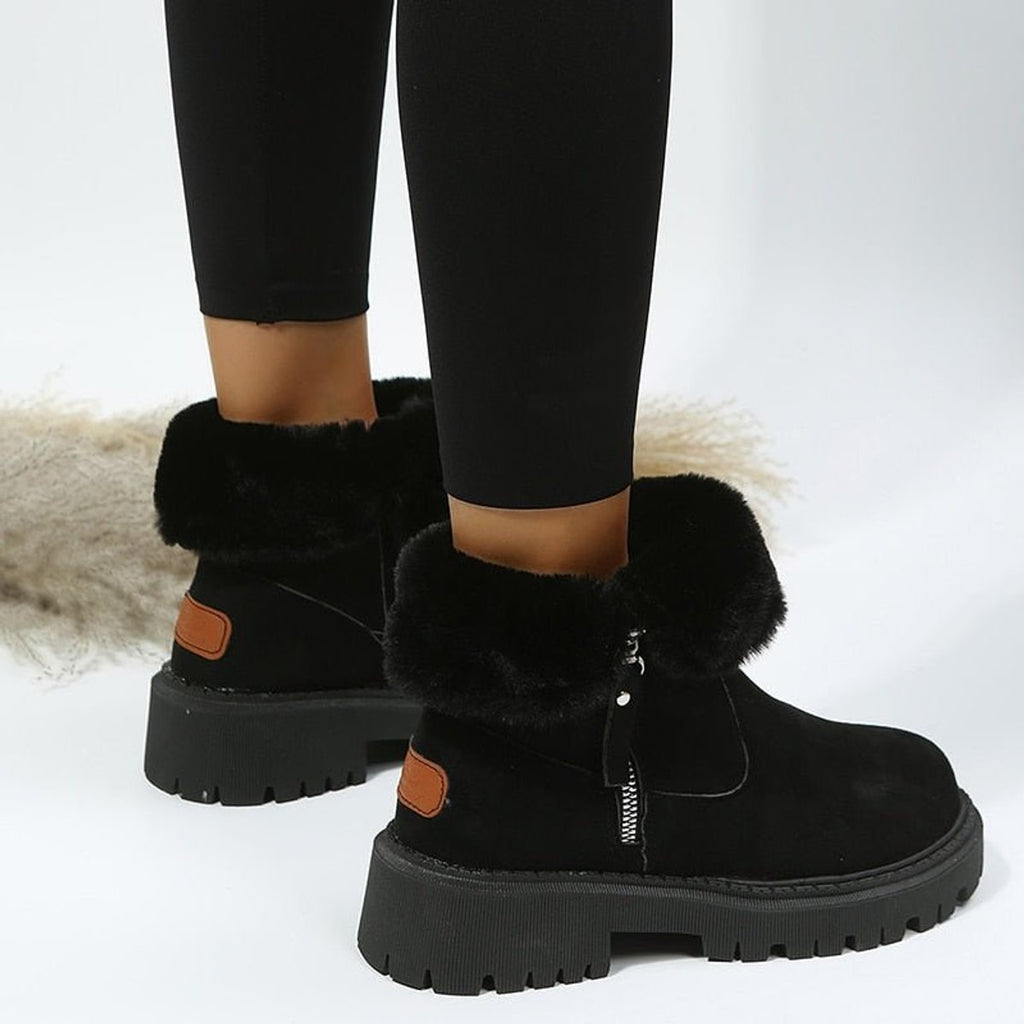 Amelie | Women's Ankle Boots with Lining in Suede with Zip