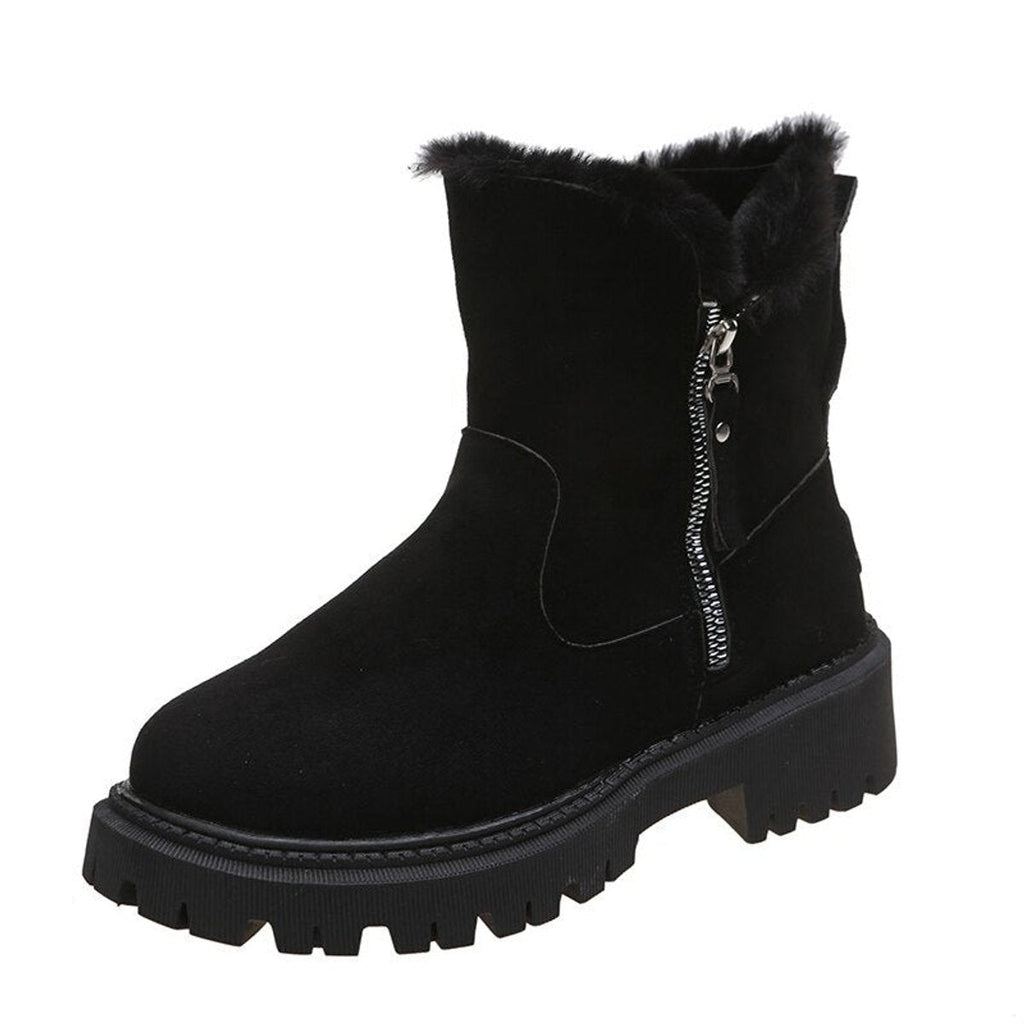 Amelie | Women's Ankle Boots with Lining in Suede with Zip