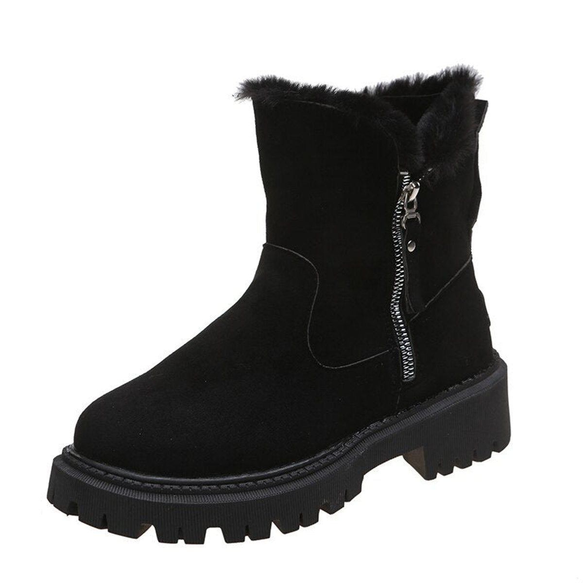 Amelie | Women's Ankle Boots with Lining in Suede with Zip