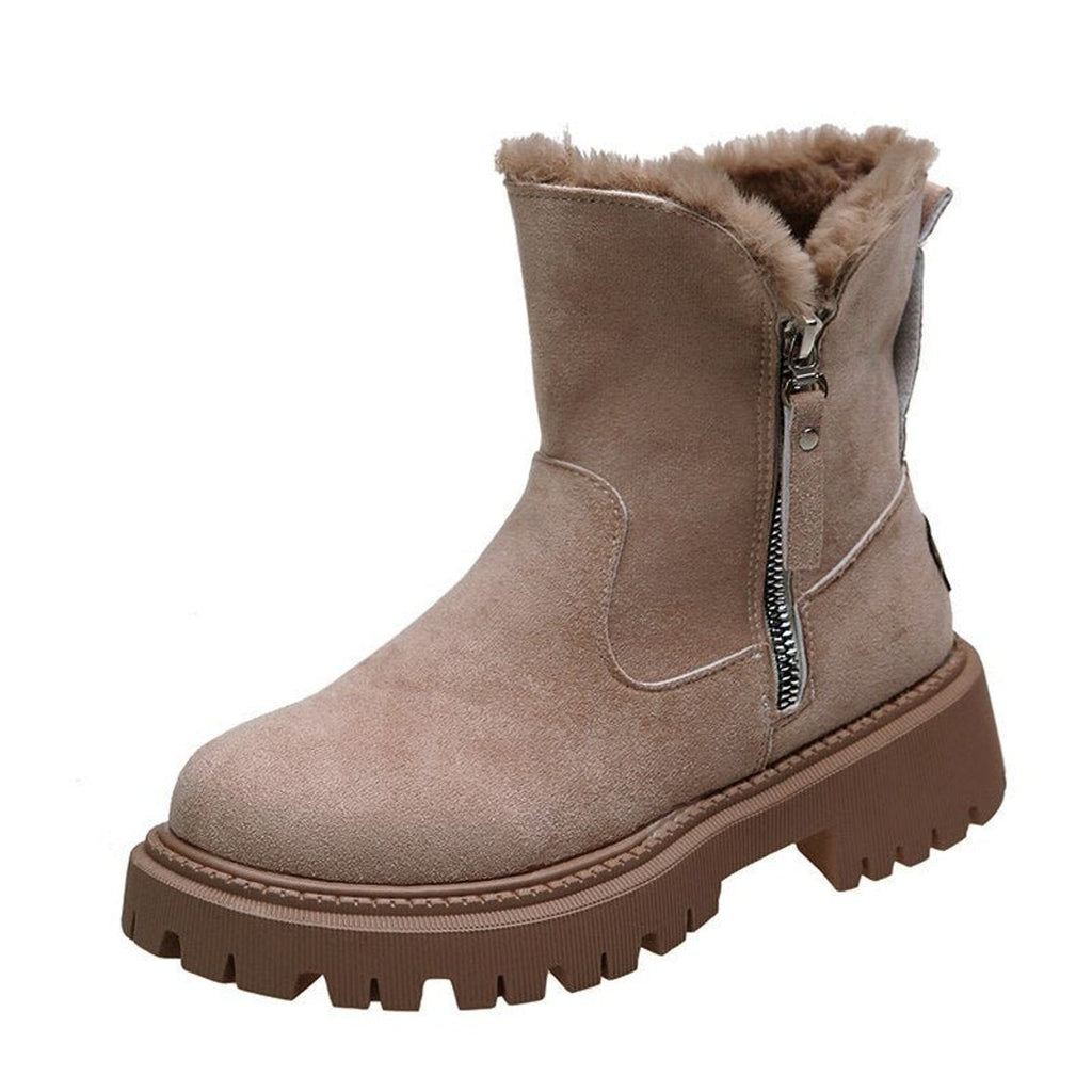 Amelie | Women's Ankle Boots with Lining in Suede with Zip