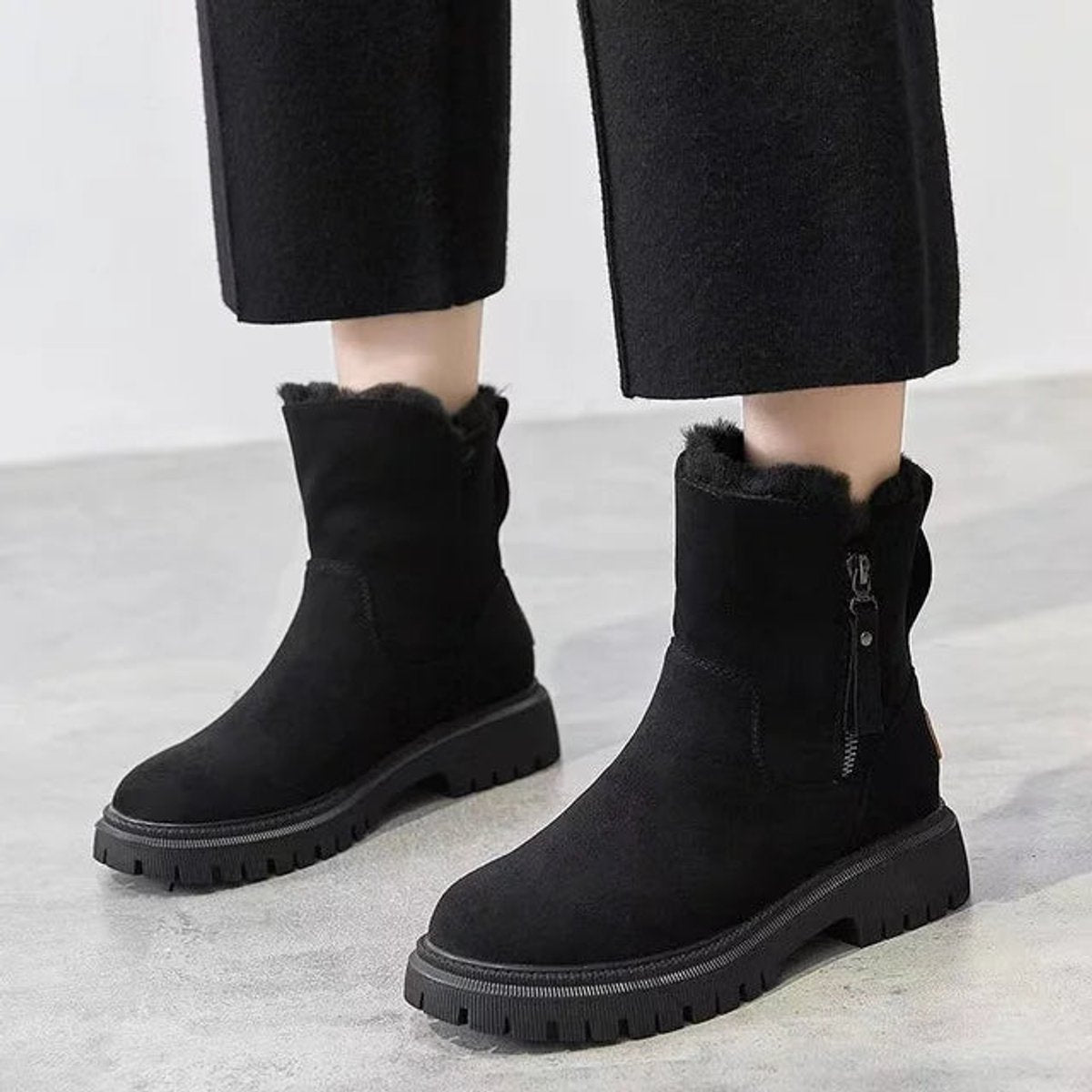 Marlene | Women's Ankle Boots Insulated Winter Boots with Zip and Platform