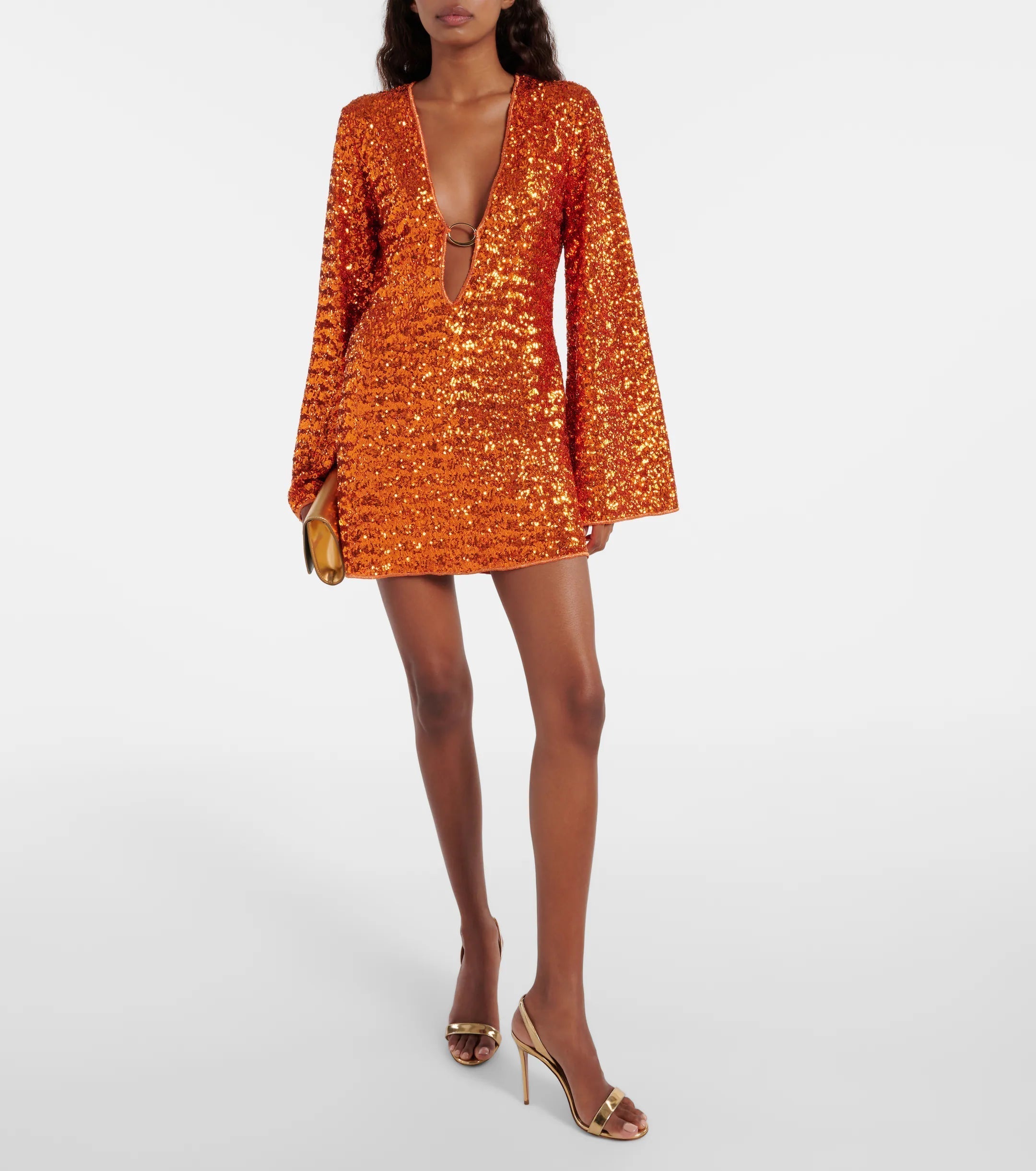 Ladies Long Sleeve Sequin Mini Dress