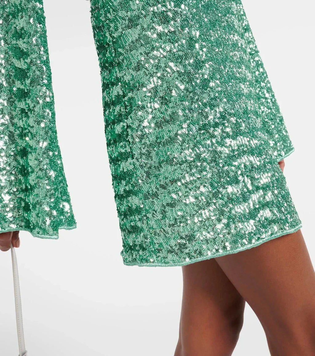 Ladies Long Sleeve Sequin Mini Dress