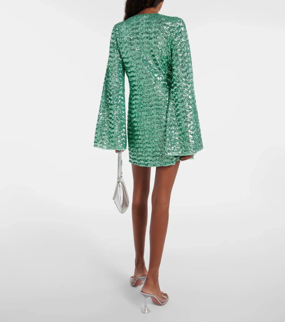 Ladies Long Sleeve Sequin Mini Dress