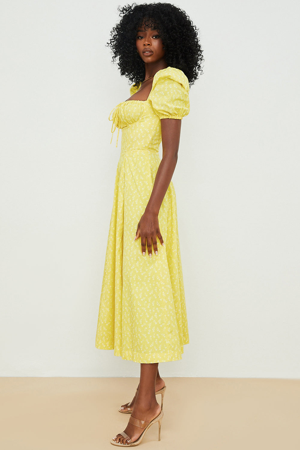 Aviana - Dress with Puff Sleeves Bloom