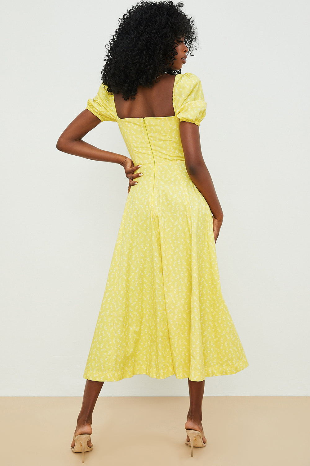 Aviana - Dress with Puff Sleeves Bloom