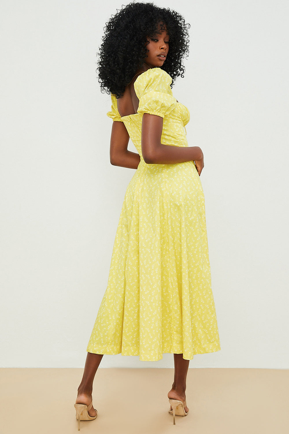 Aviana - Dress with Puff Sleeves Bloom