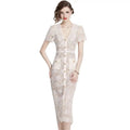 Ladies Lace Fit & Flare Midi Dress