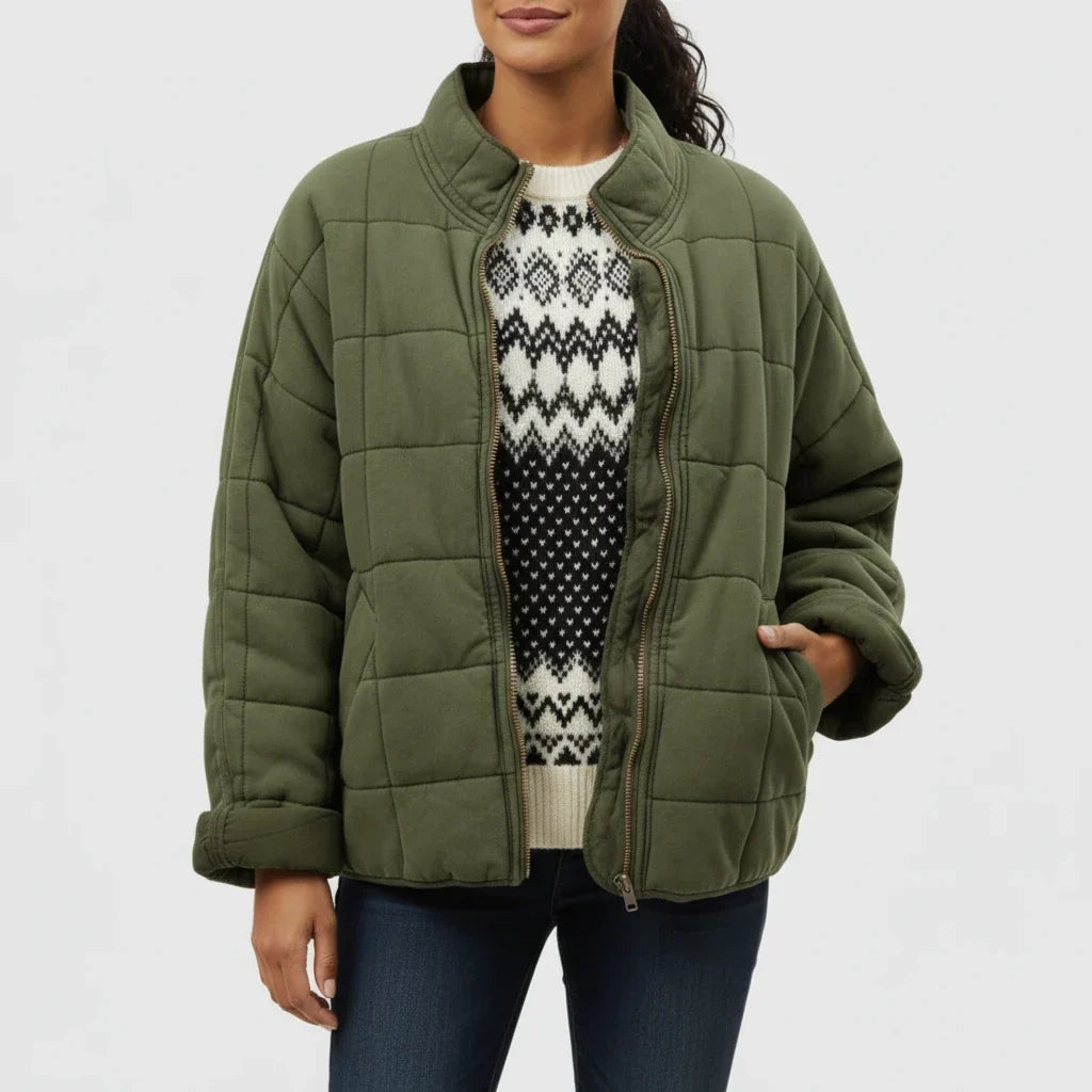 Ladies Quilted Bomber Jacket