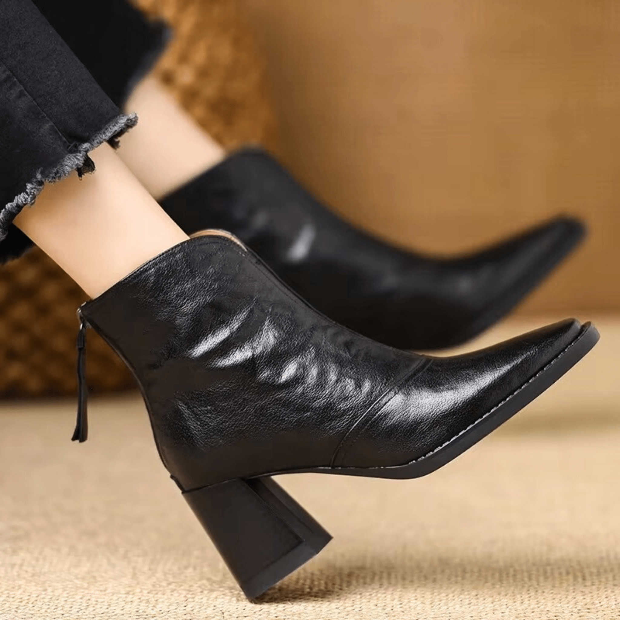 Claudia | Luxurious Ankle Boots with Mid-High Heel