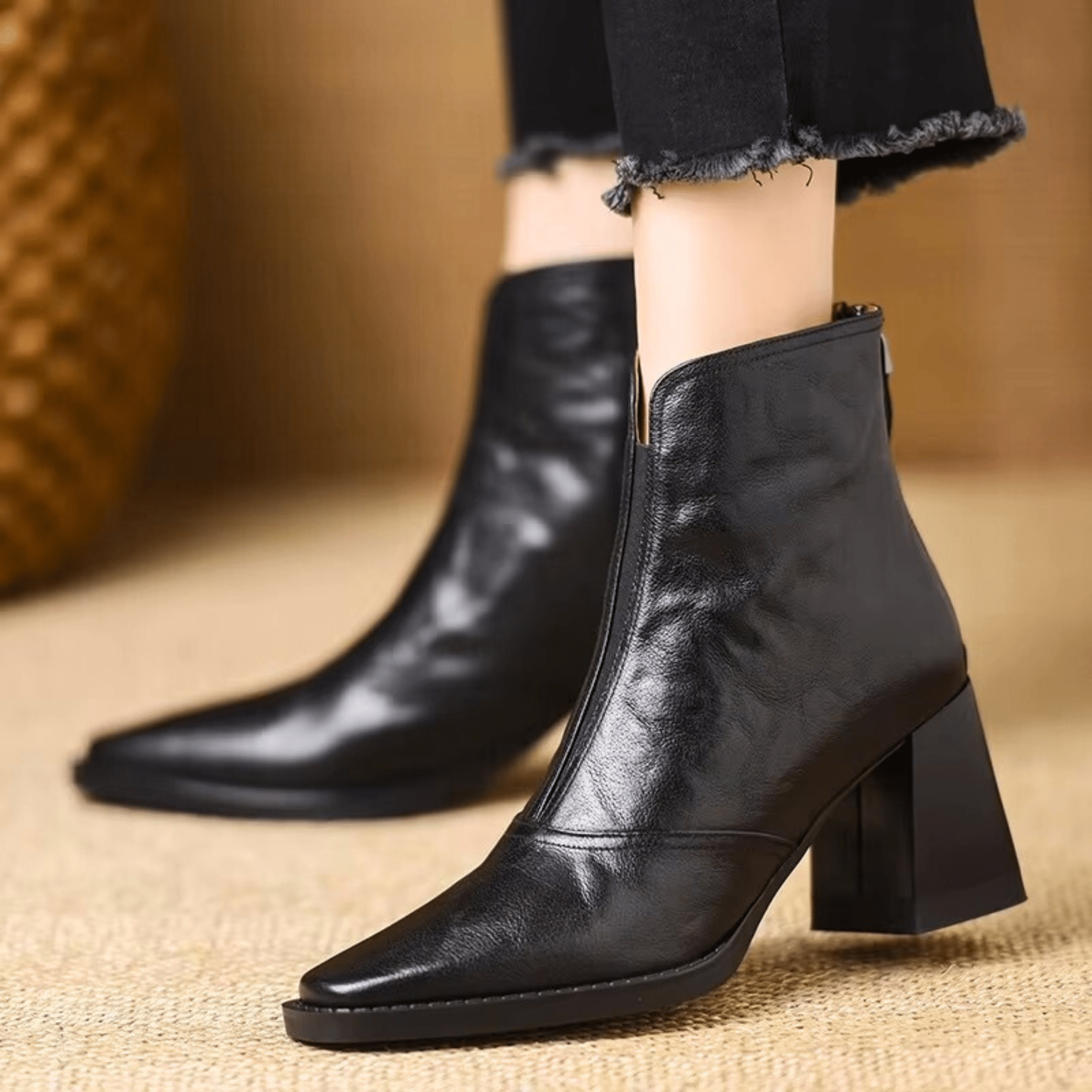 Claudia | Luxurious Ankle Boots with Mid-High Heel