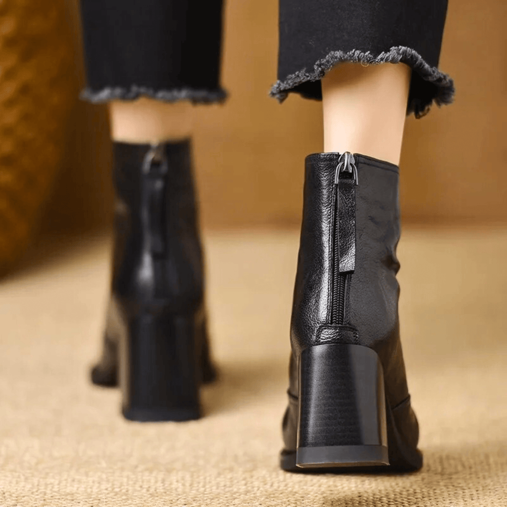 Claudia | Luxurious Ankle Boots with Mid-High Heel