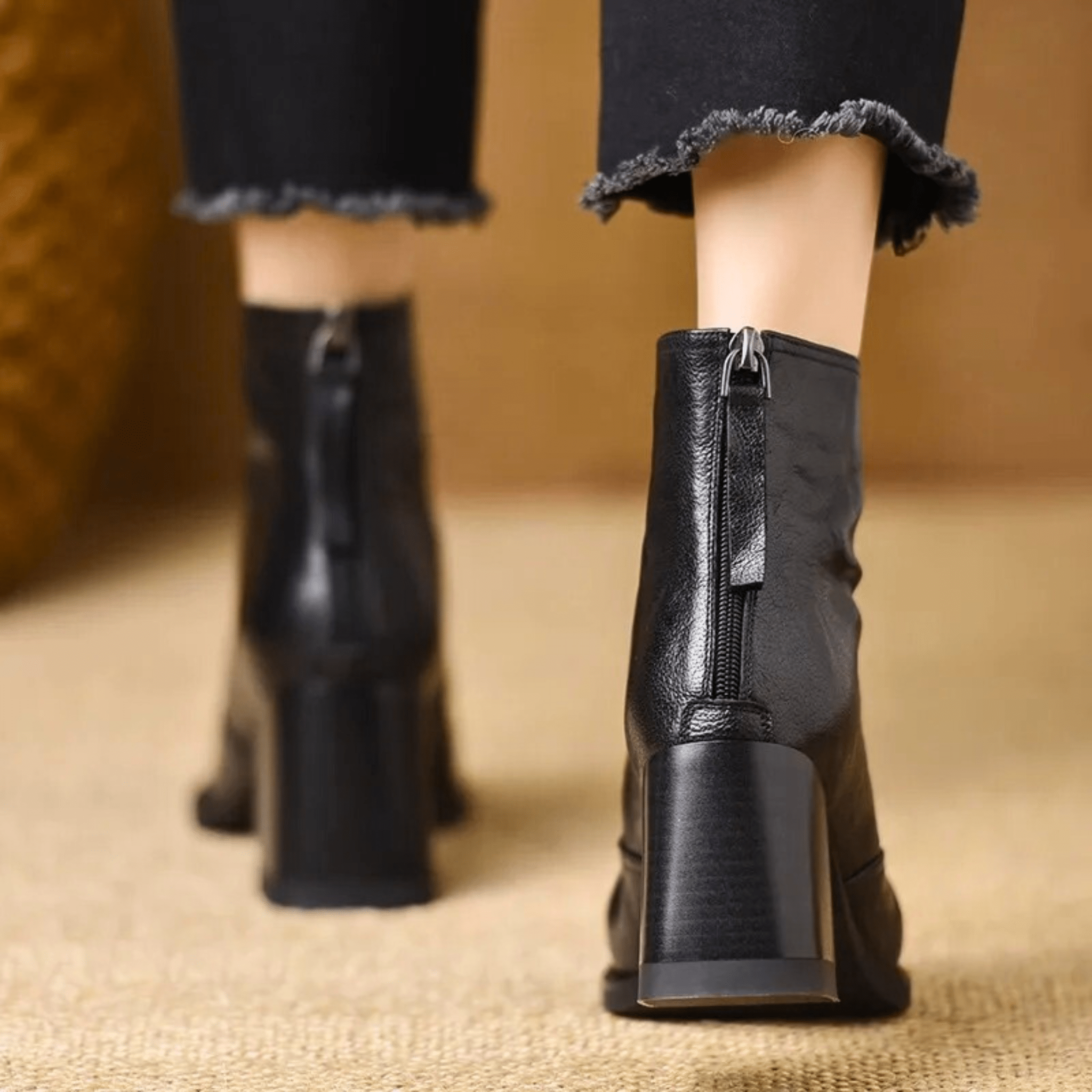 Claudia | Luxurious Ankle Boots with Mid-High Heel